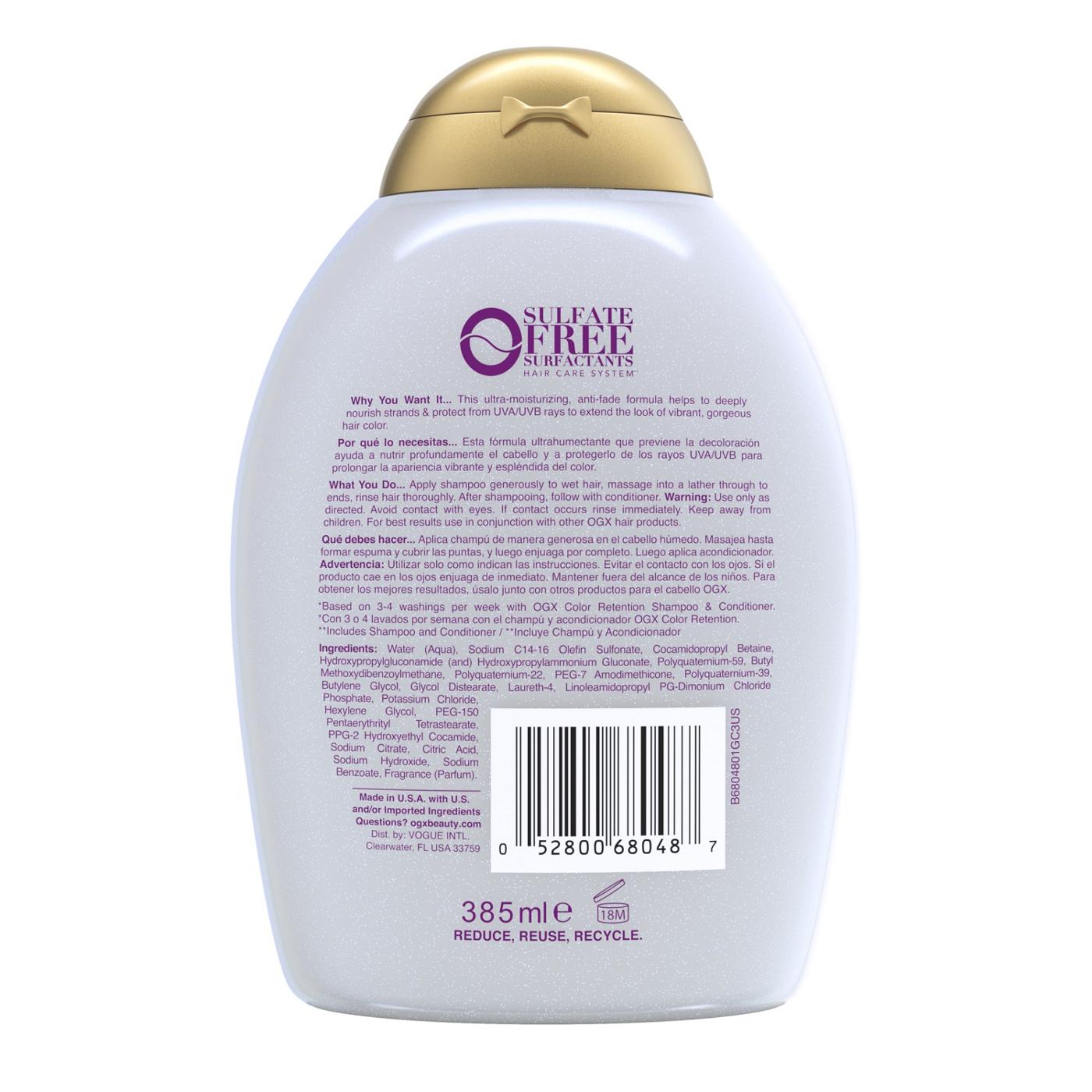 OGX Color Care Strengthening & Color Retention Shampoo; image 2 of 2