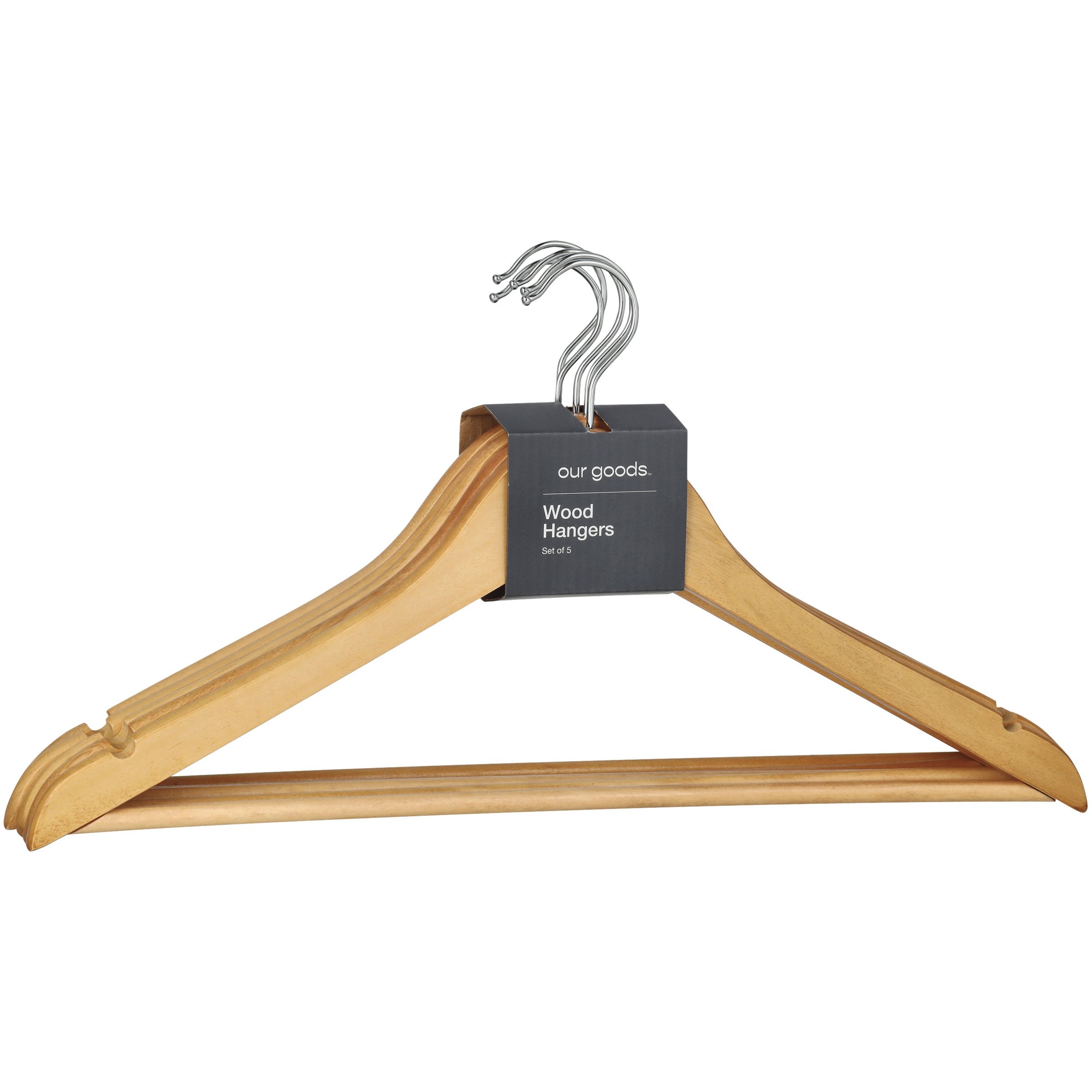 Days of the Week Set of 7 Engraved Wooden Clothes Hangers Sturdy