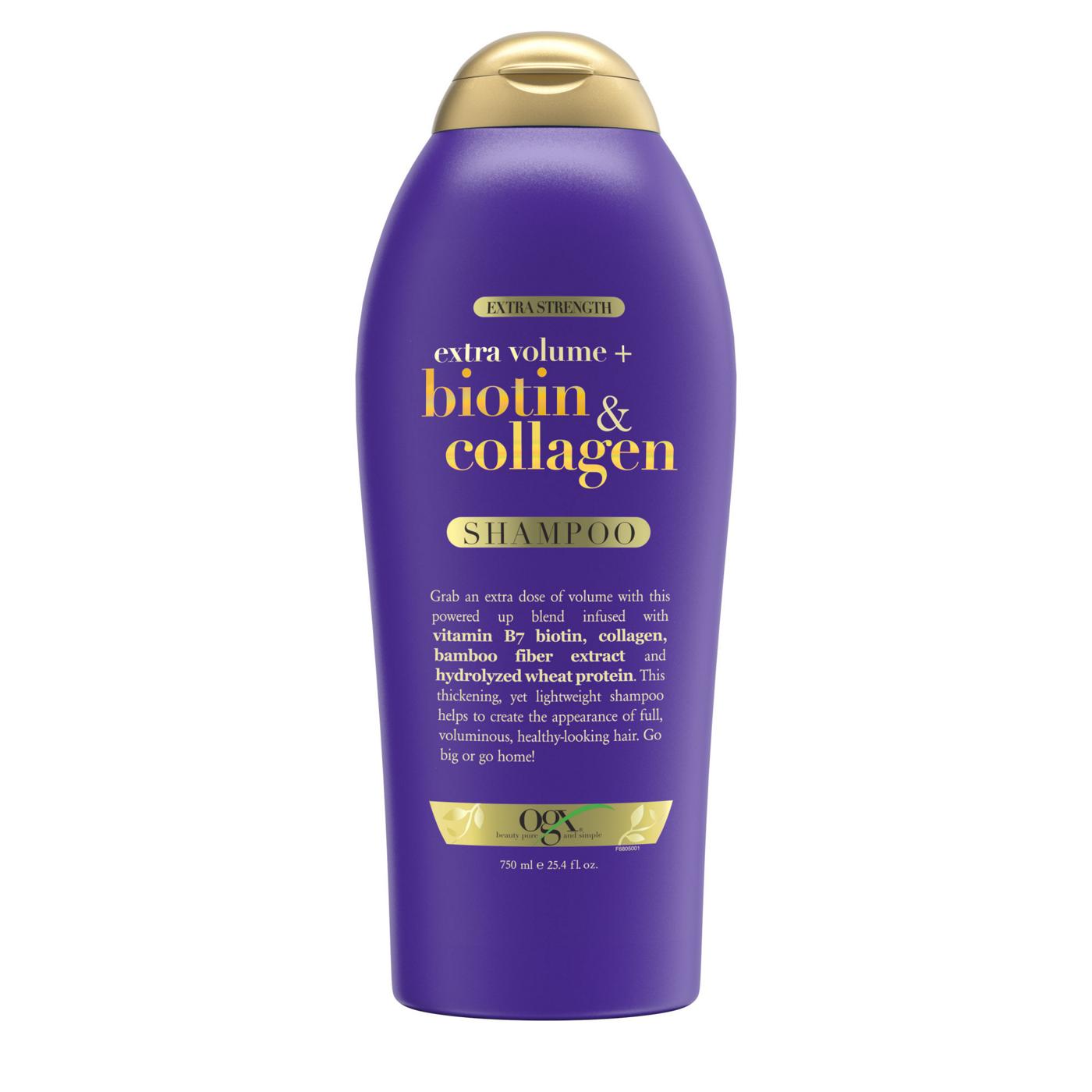 OGX Extra Strength Extra Volume + Biotin & Collagen Shampoo; image 1 of 4