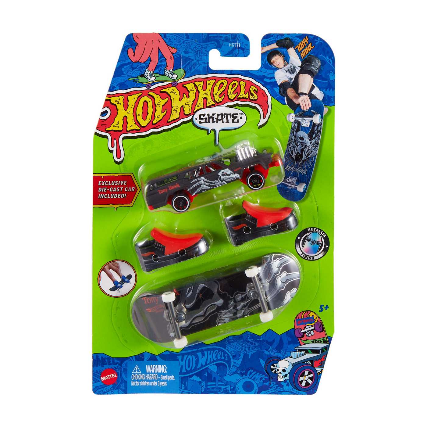 Hot Wheels Coffret Fingerskate Tony Hawk avec Fingerboard Exclusif, 2 Paires De Chaussures Et 4 Skates, À Collectionner, Jouet Enfant, A Partir De 5 Ans, HNG72 Hot Wheels Coffret Fingerskate Tony Hawk avec Fingerboard Exclusif, 2 Paires De Chaussures Et 4 Skates, À Collectionner, Jouet Enfant, A Partir De 5 Ans, HNG72