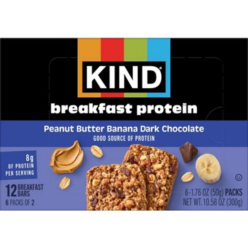 Kind 8g Protein Breakfast Bars - Peanut Butter Banana Dark Chocolate, 6 ct