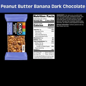 Kind 8g Protein Breakfast Bars - Peanut Butter Banana Dark Chocolate, 6 ct