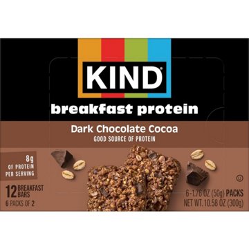 Kind 8g Protein Breakfast Bars - Dark Chocolate Cocoa