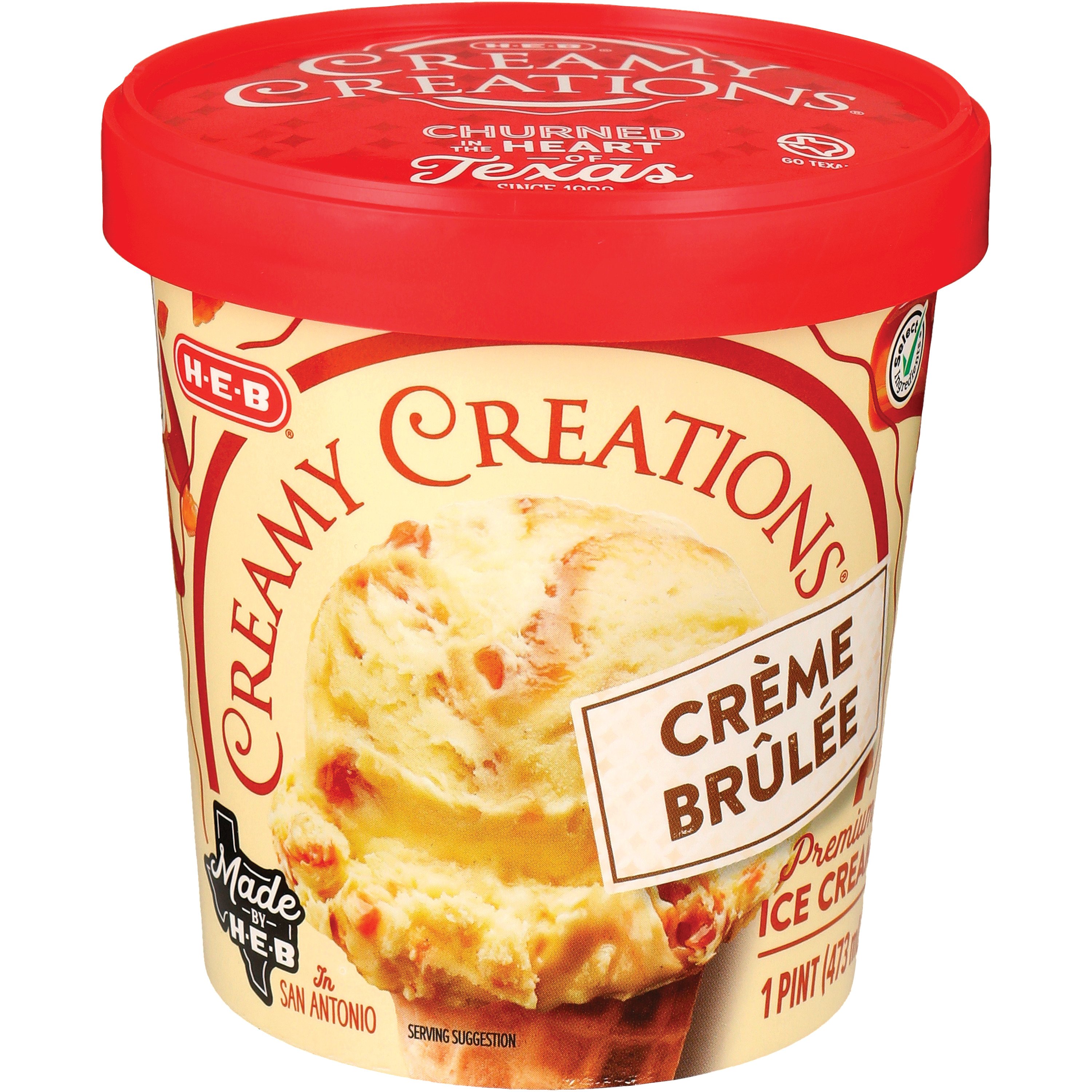 H-E-B Creamy Creations Crème Brûlée Ice Cream, 1 pt