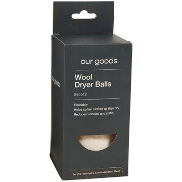our goods Wool Dryer Balls - Set of 2, 2.9"