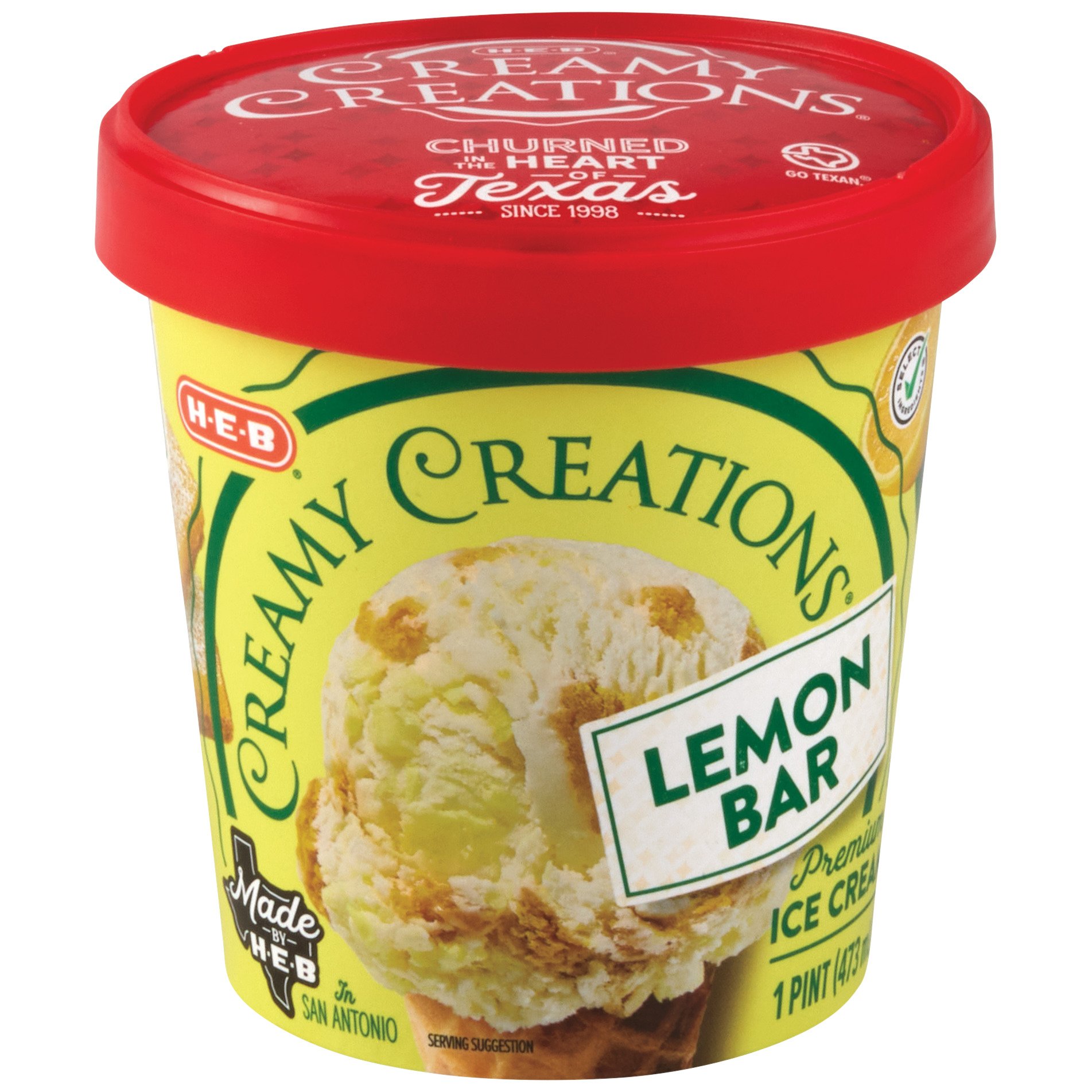 H-E-B Creamy Creations Lemon Bar Ice Cream, 1 pt