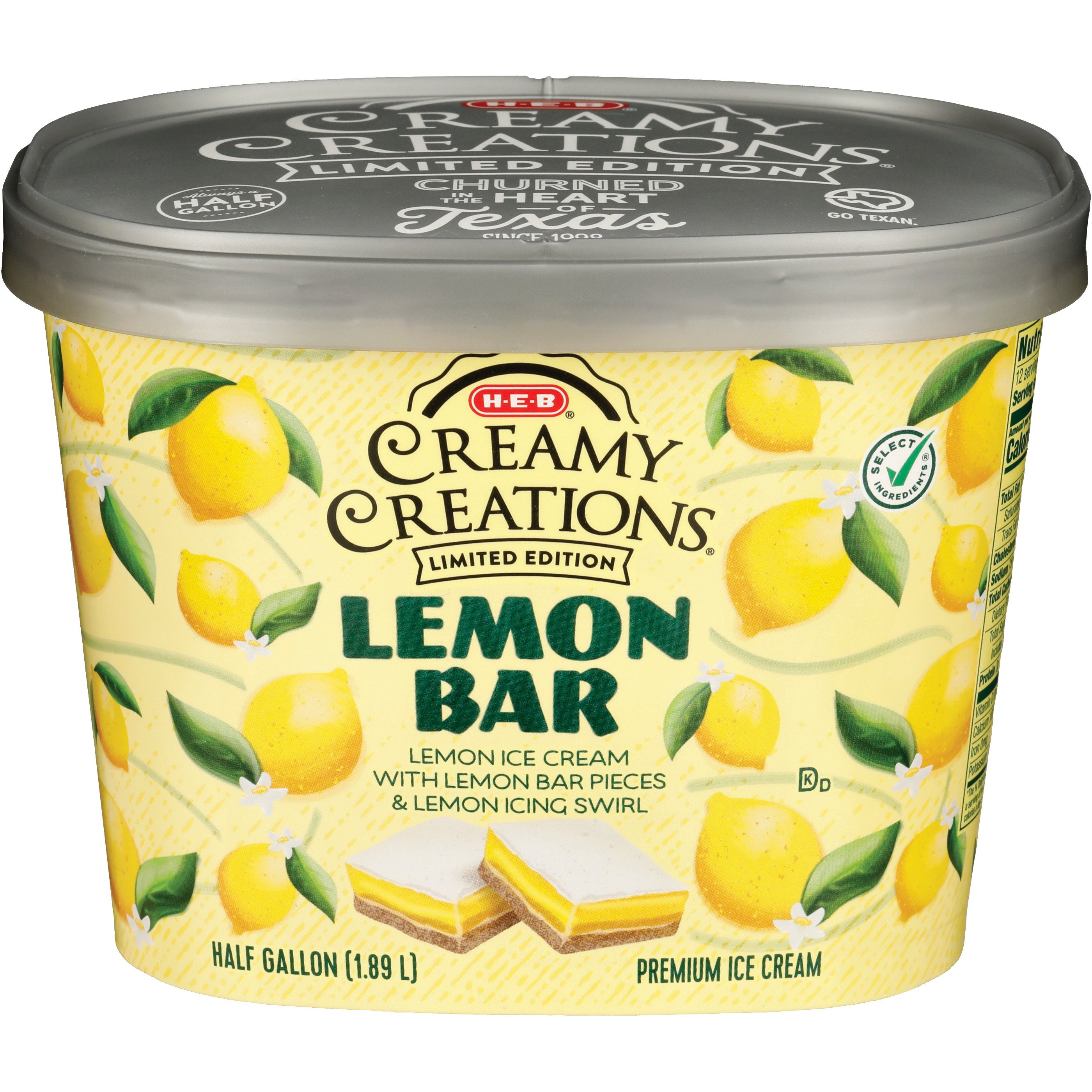 HEB Creamy Creations Lemon Bar Ice Cream Shop Ice cream at HEB