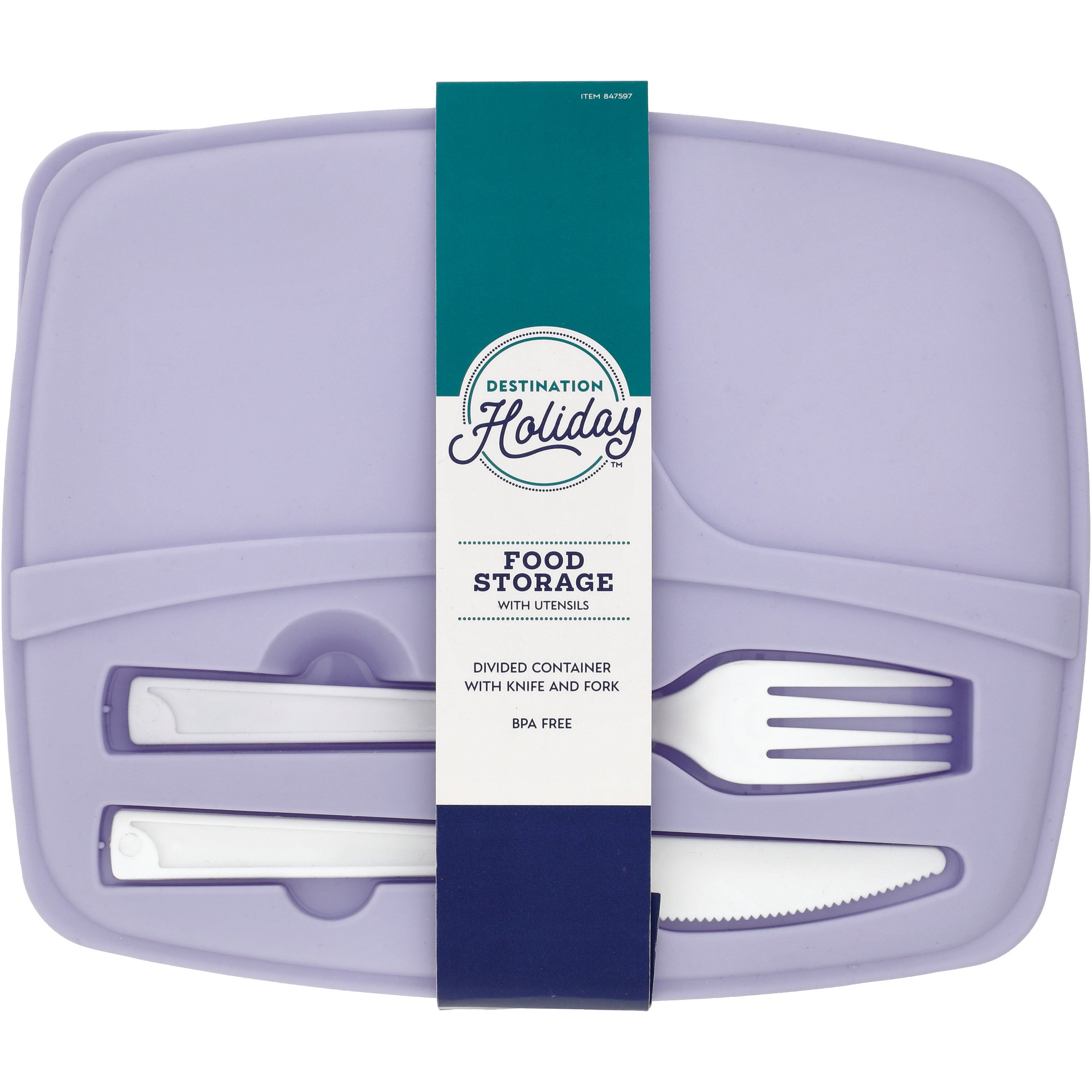 Destination Holiday Bento Box with Utensils Purple Shop Containers
