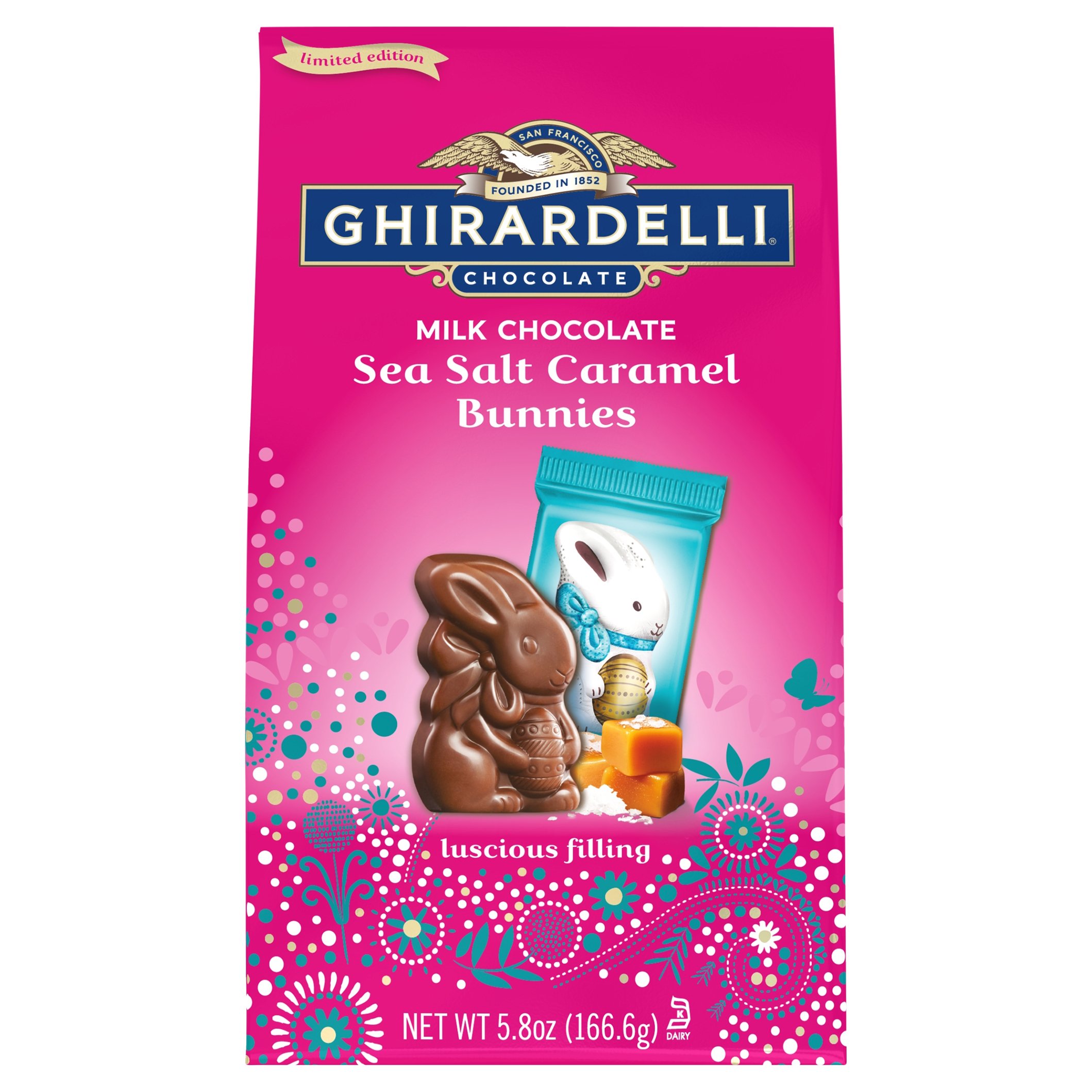 Ghirardelli Milk Chocolate Sea Salt Caramel Bunnies Easter Candy - Shop ...