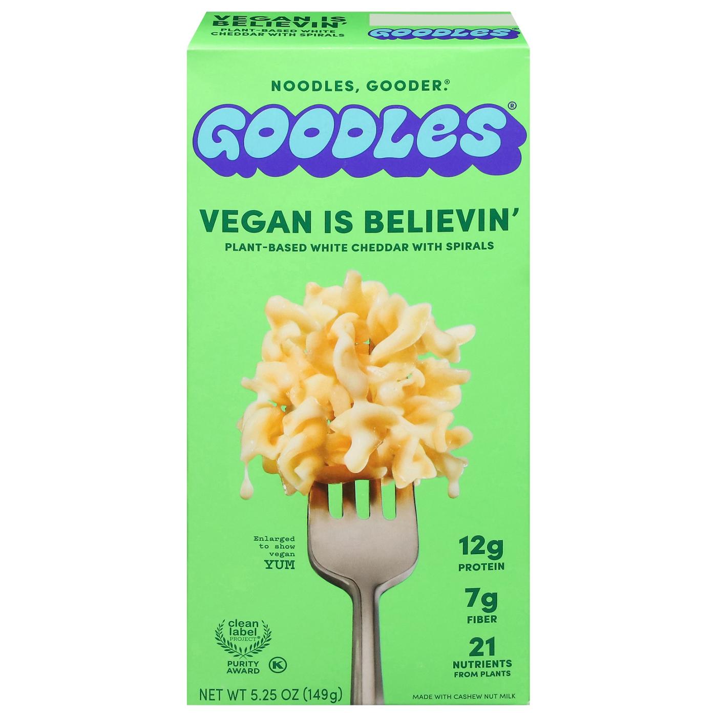 Goodles Vegan Is Believin' + Protein White Cheddar Mac N Cheese; image 1 of 4