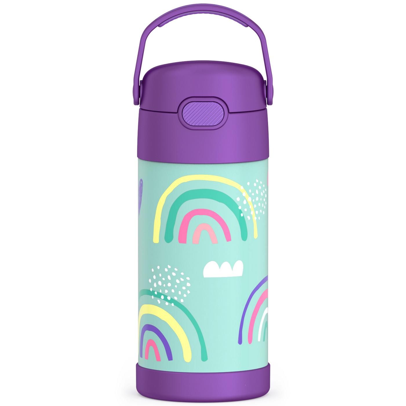 Thermos Rainbow Kids FUNtainer Stainless Steel Water Bottle with Straw