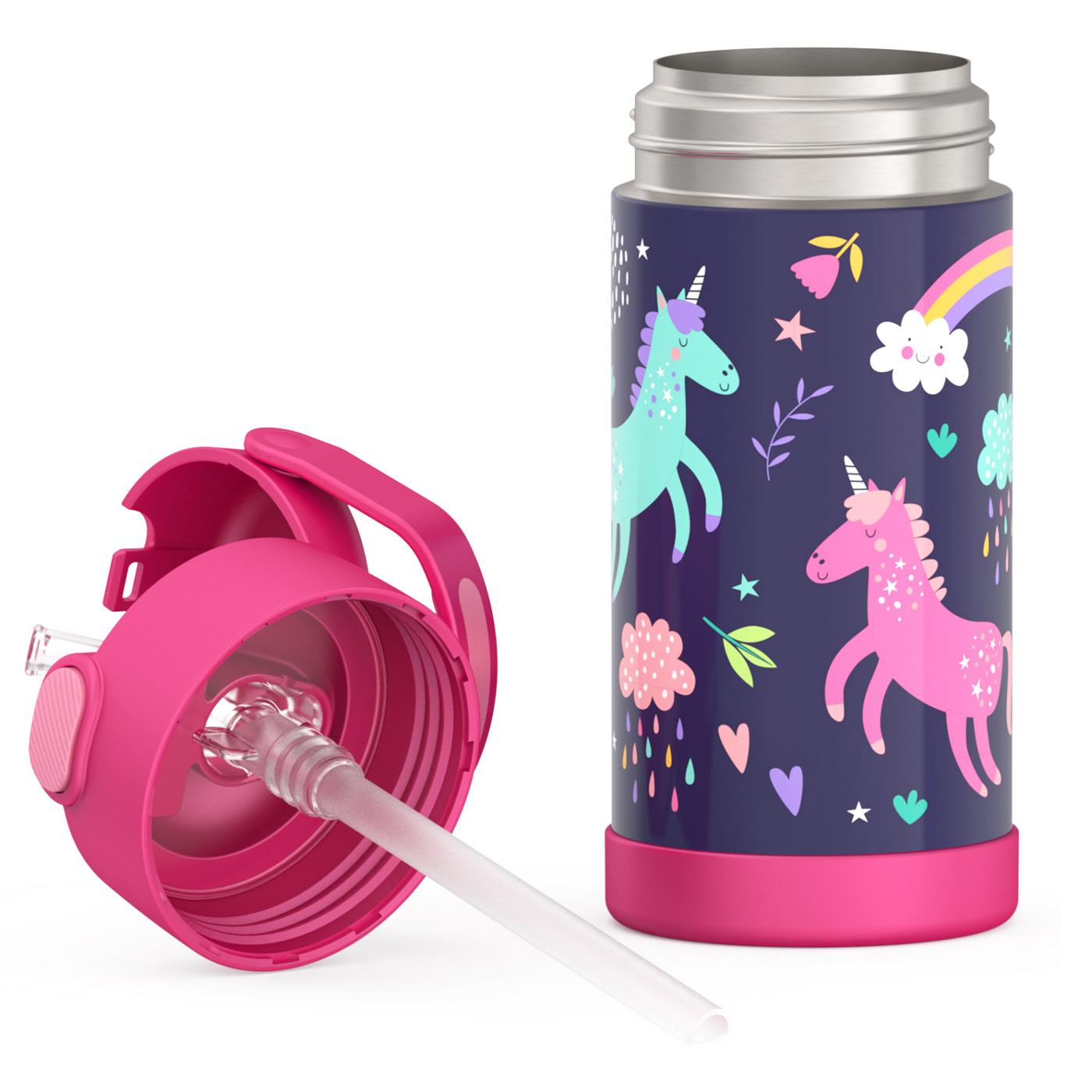 Thermos Kids FUNtainer Stainless Steel Water Bottle Unicorn Rainbow
