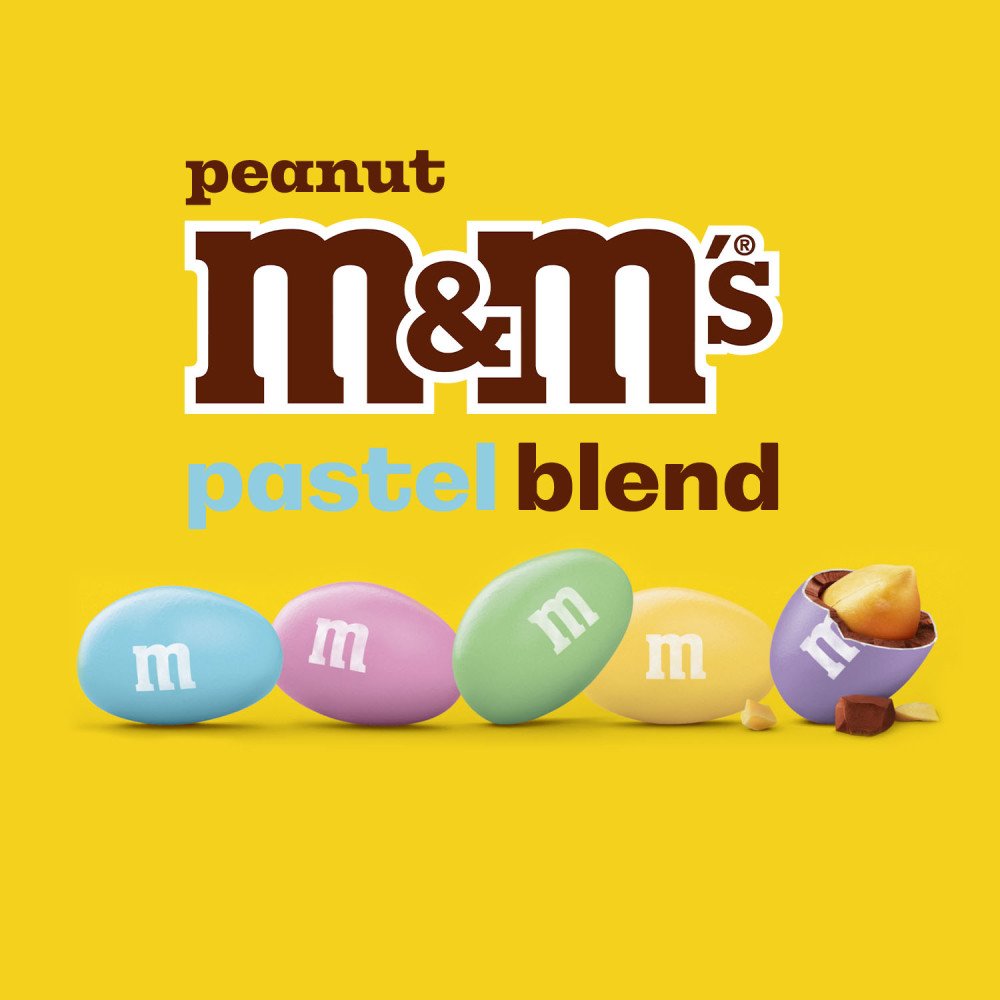 M&M's Party Size Peanut Milk Chocolate Pastel Easter Candy - 38 oz
