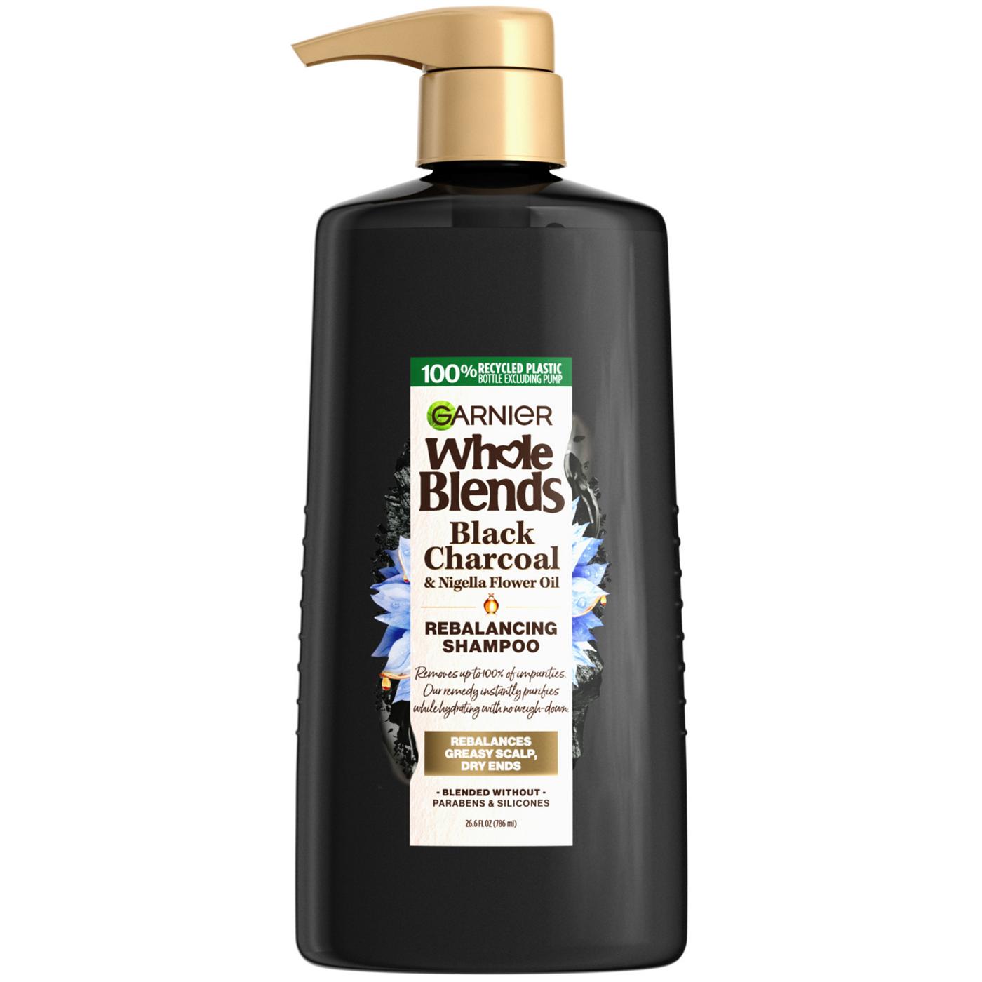 Garnier Whole Blends Rebalancing Shampoo - Black Charcoal & Nigella Flower Oil; image 1 of 8