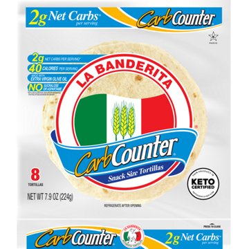 La Banderita Carb Counter Snack Size Flour Tortillas