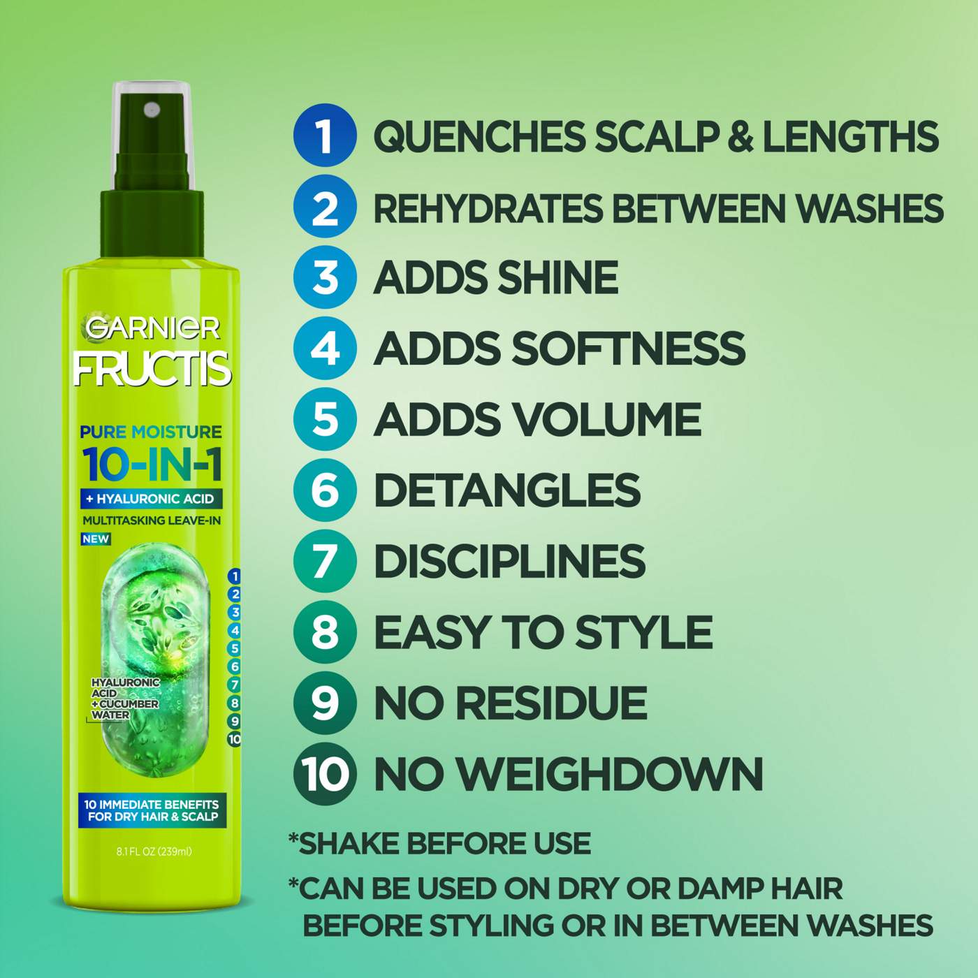 Garnier Fructis Pure Moisture 10-in-1 Spray; image 6 of 10