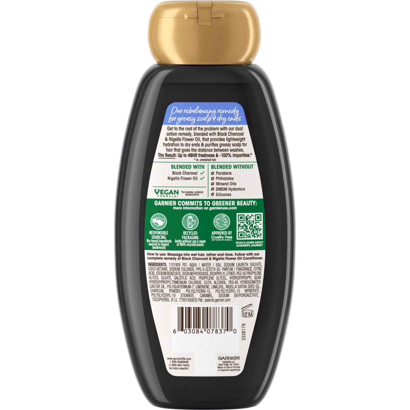 Garnier Whole Blends Black Charcoal and Nigella Flower Oil Rebalancing Shampoo; image 5 of 8