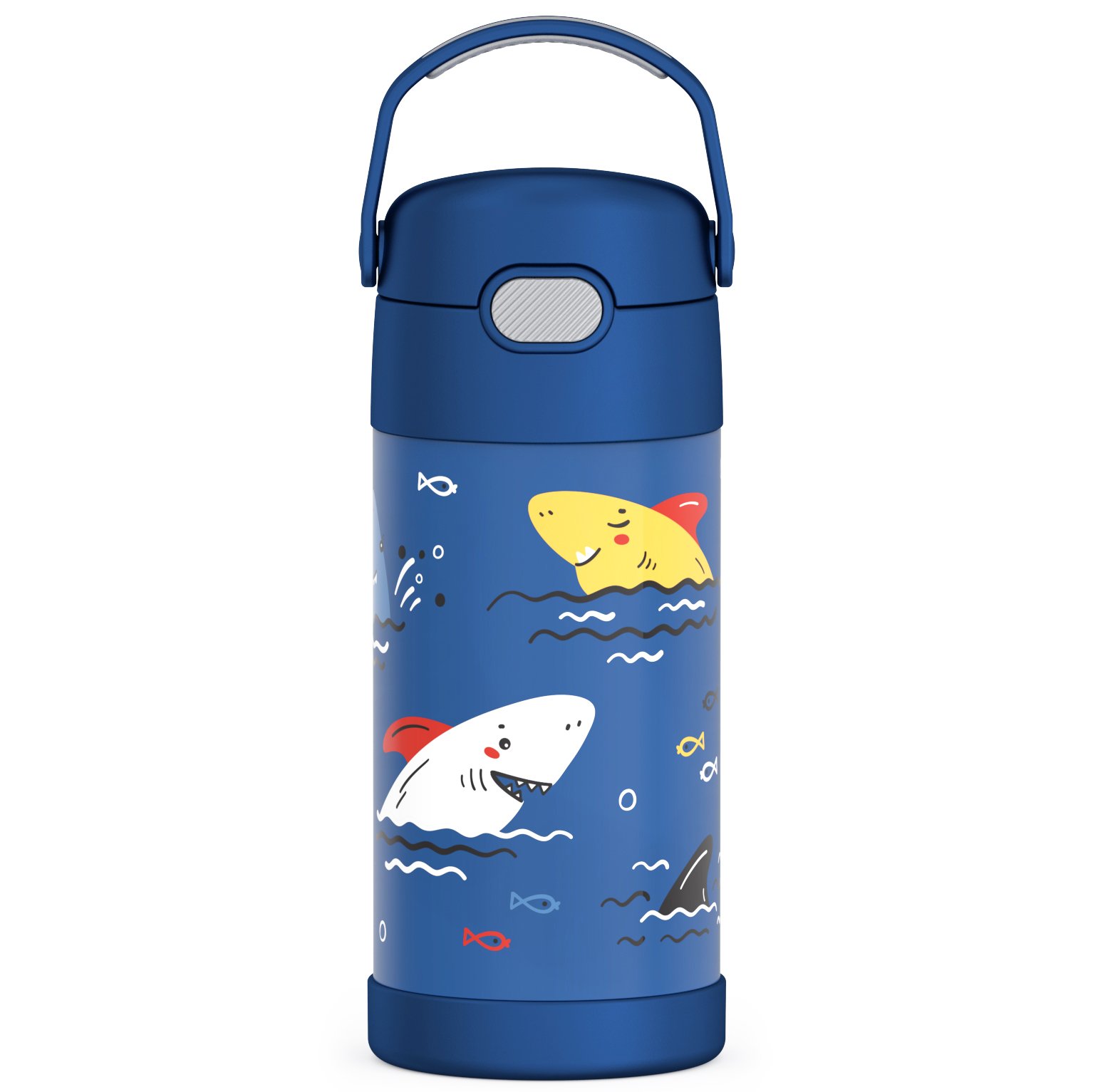 Thermos Sharks Kids FUNtainer Stainless Steel Water Bottle with Straw