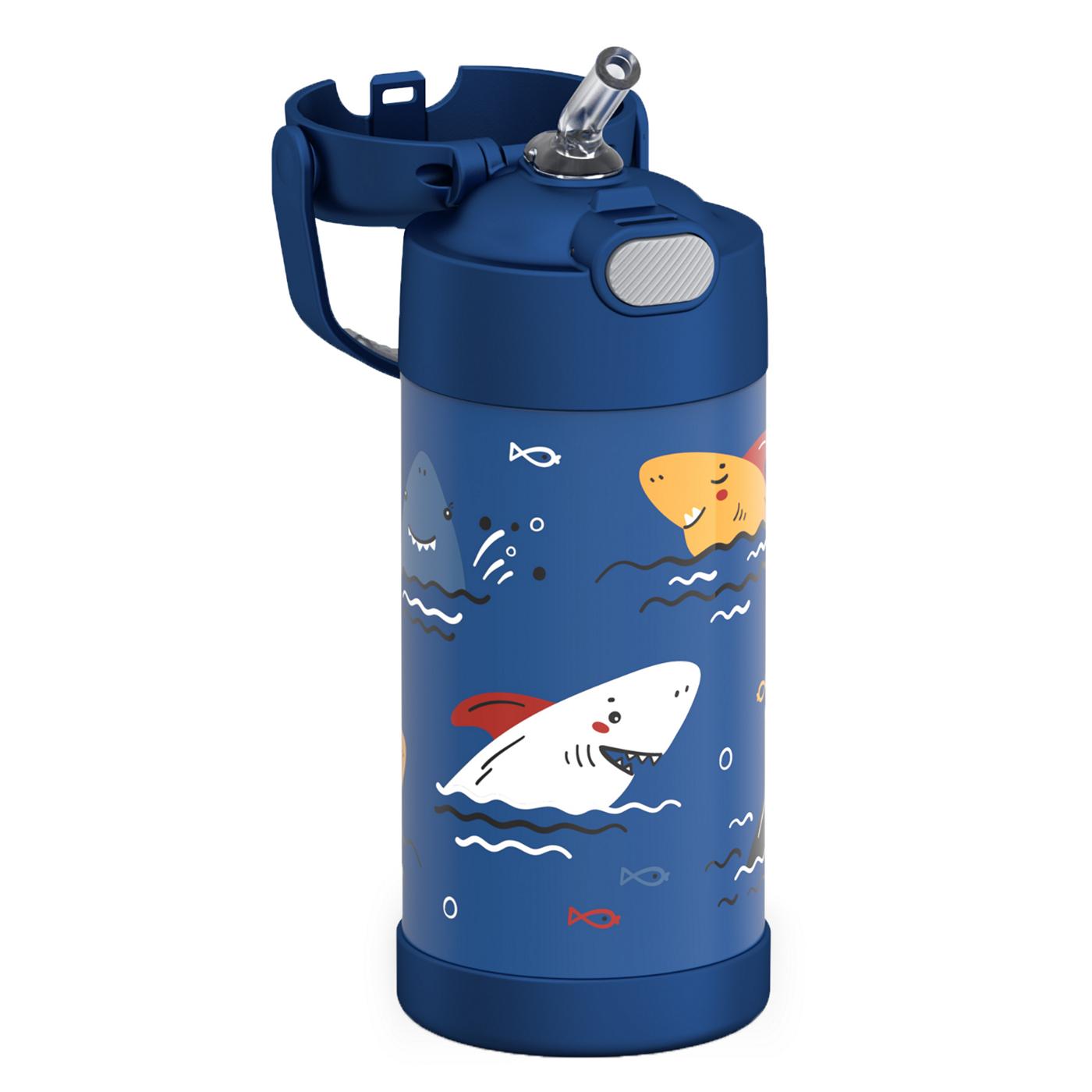 THERMOS FUNTAINER 12 Ounce Stainless Steel Vacuum Insulated Kids Straw  Bottle, Baby Shark