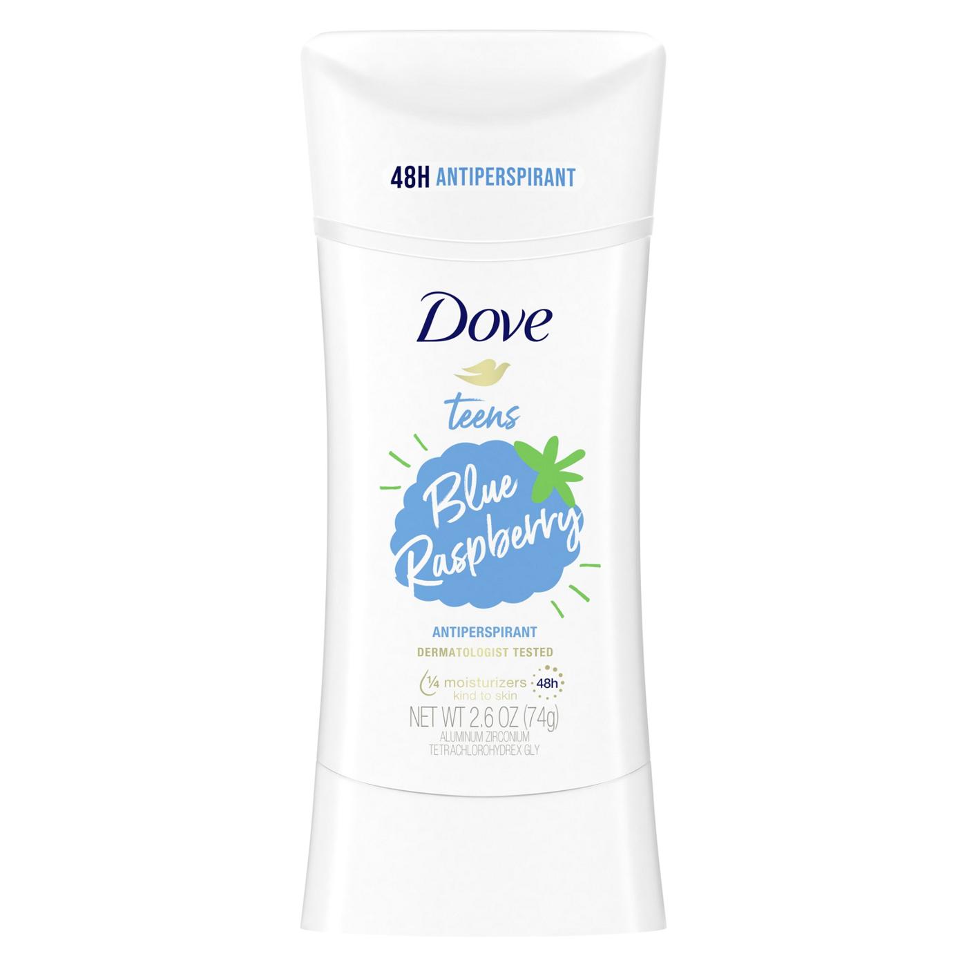 Dove Teens Antiperspirant Deodorant Stick Blue Raspberry; image 1 of 10