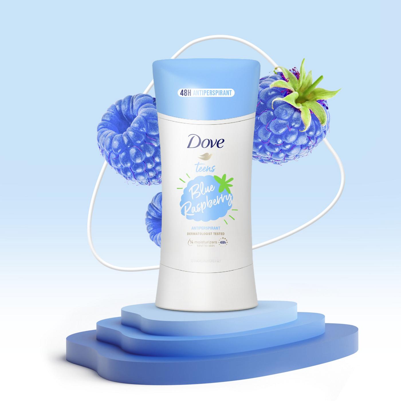 Dove Teens Antiperspirant Deodorant Stick Blue Raspberry; image 3 of 10