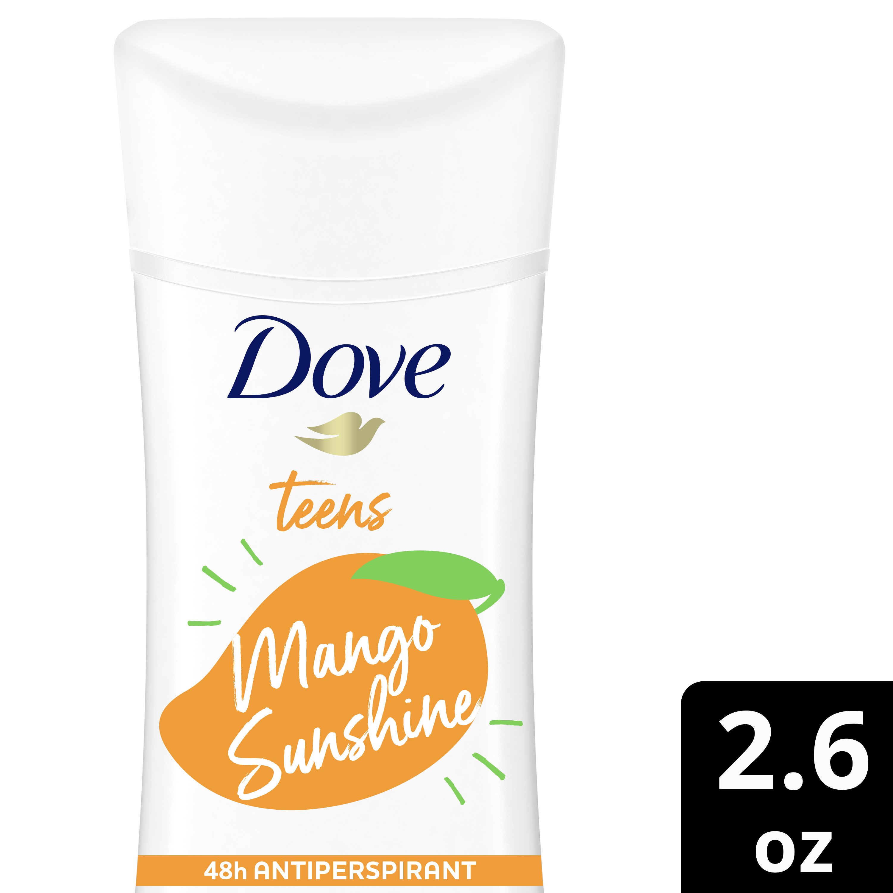 Dove Teens Antiperspirant Deodorant Stick Mango Sunshine - Shop Deodorant &  Antiperspirant at H-E-B