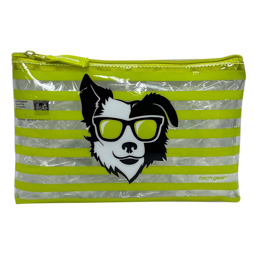 Tech Gear Show Your Stripes Dog Face Pencil Case Green Shop Pencil
