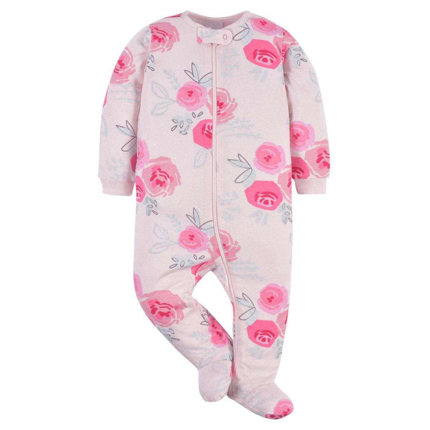 Gerber Baby Girls Pink Floral Sleep N Plays 2 pk Shop Outfits