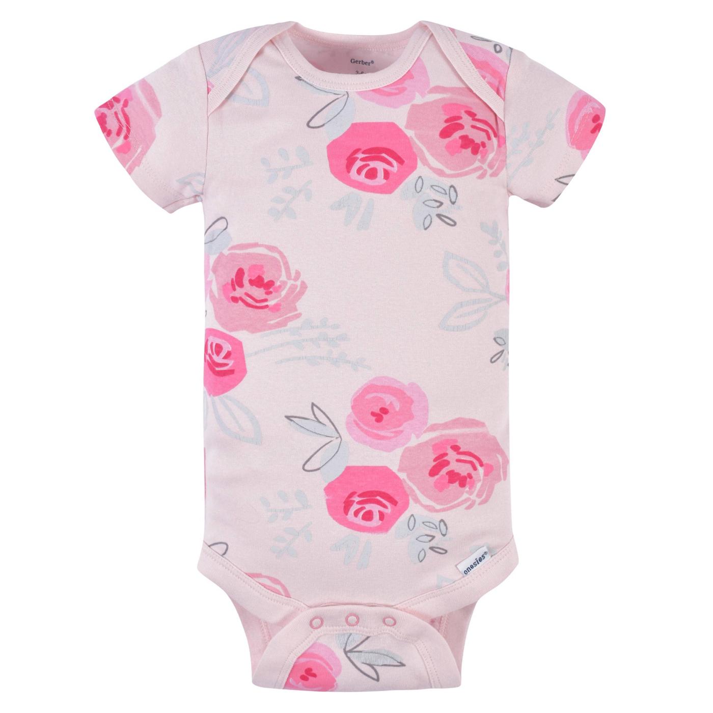 Gerber Baby Girls Pink Floral Onesies Bodysuits, 3 pk; image 3 of 6