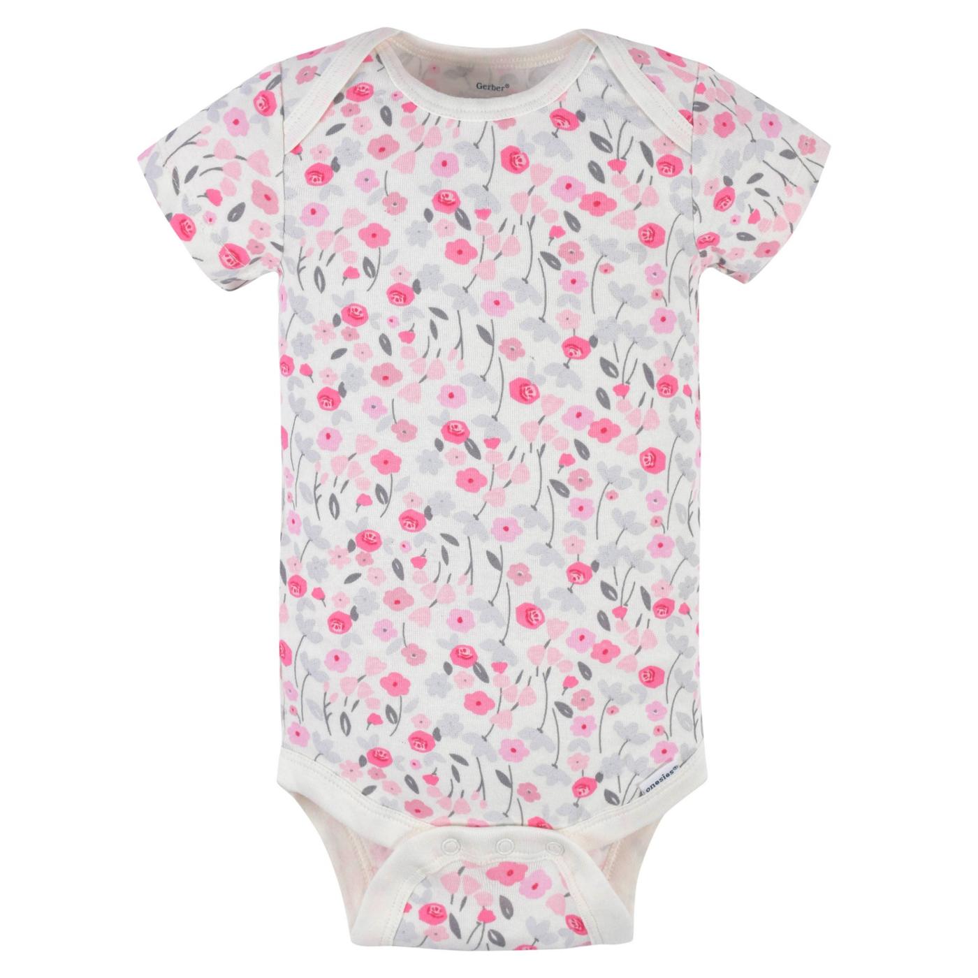 Gerber Baby Girls Pink Floral Onesies Bodysuits, 3 pk; image 6 of 6