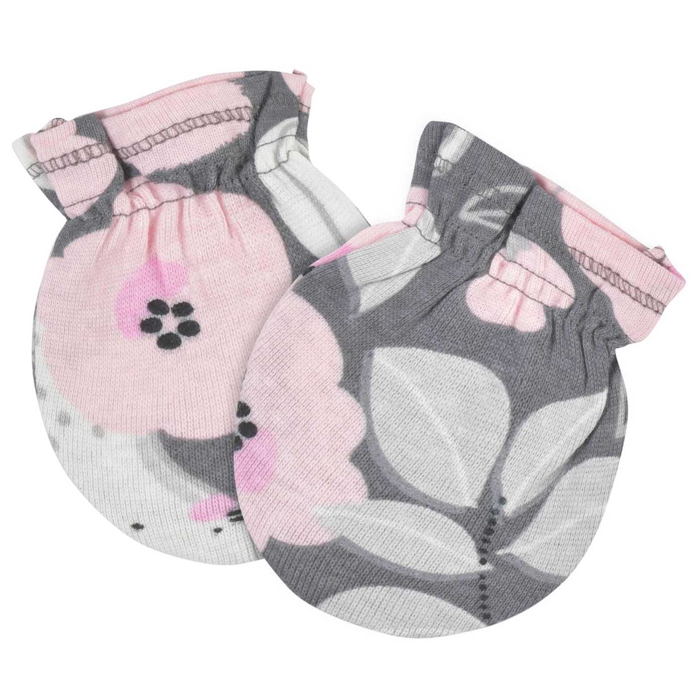 Gerber Baby Girls Floral Caps & Mittens Set, 4 pc; image 4 of 5