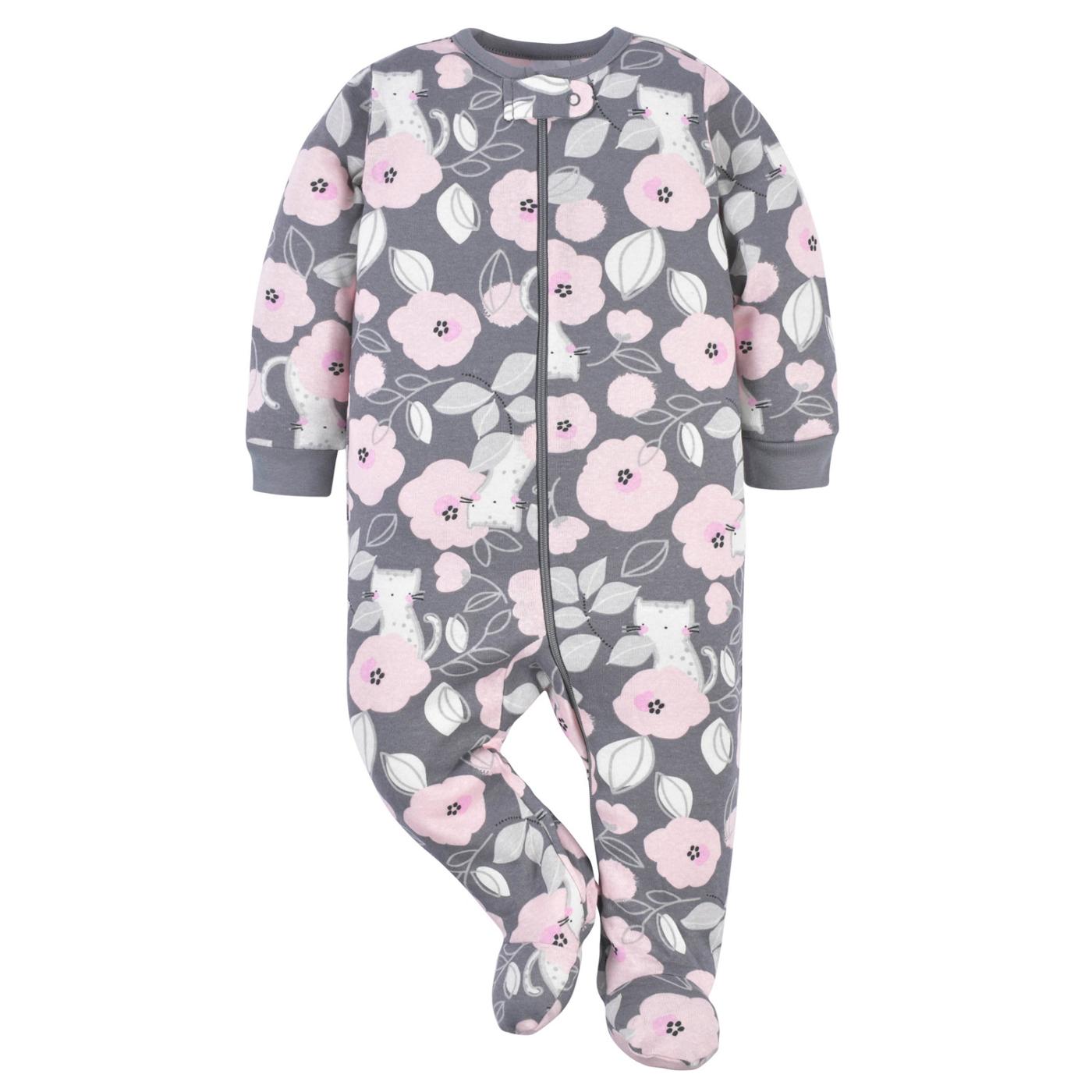 Gerber Baby Girls Gray Floral Sleep 'N Plays, 2 pk; image 6 of 6