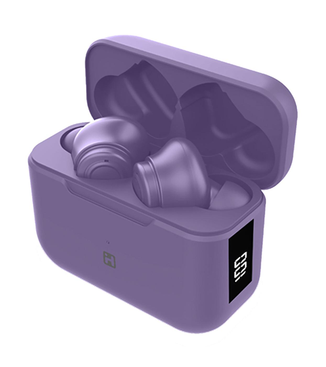 Bytech True Wireless Earbuds with Charging Case - Purple; image 2 of 3