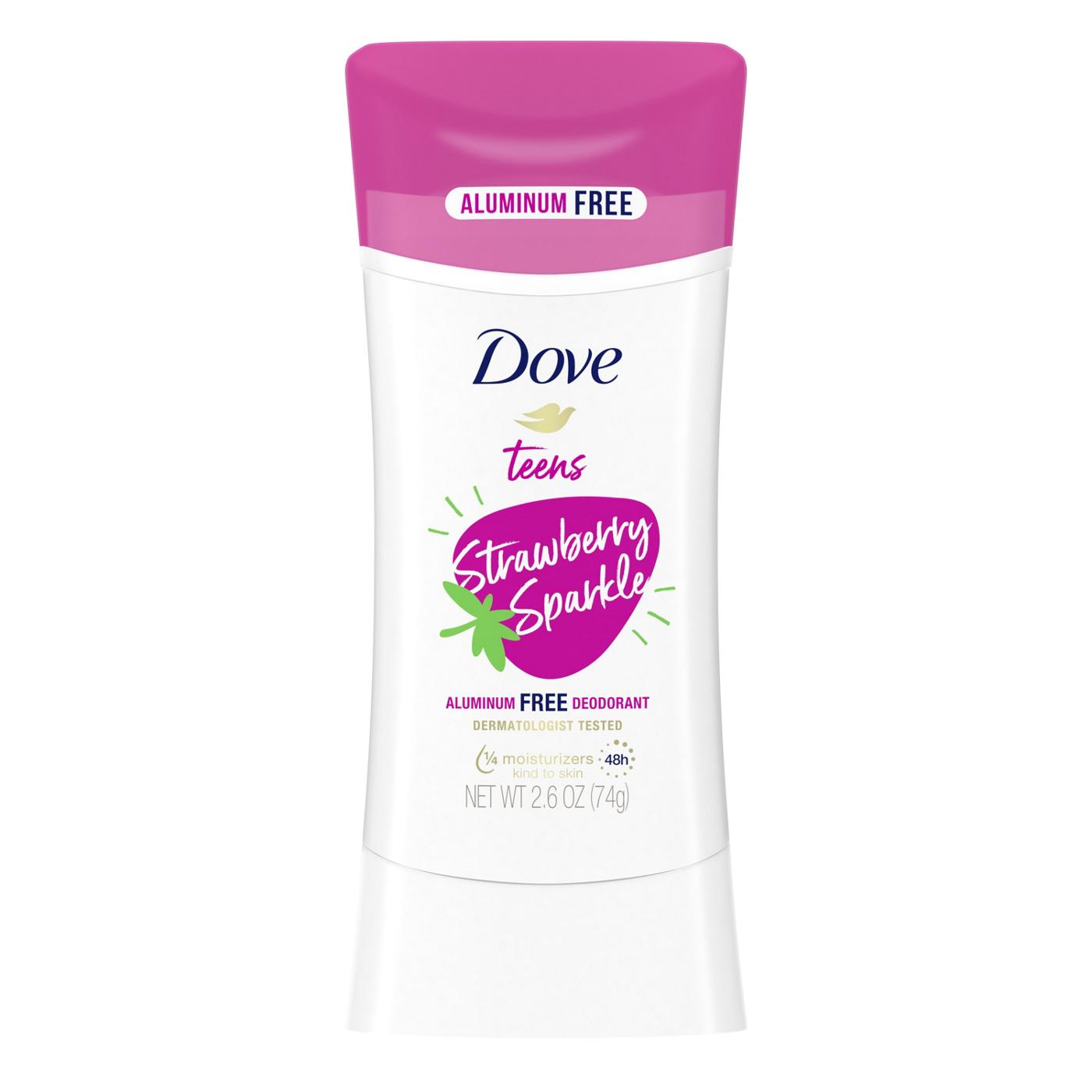 Dove Teens Deodorant Stick Strawberry Sparkle; image 1 of 10