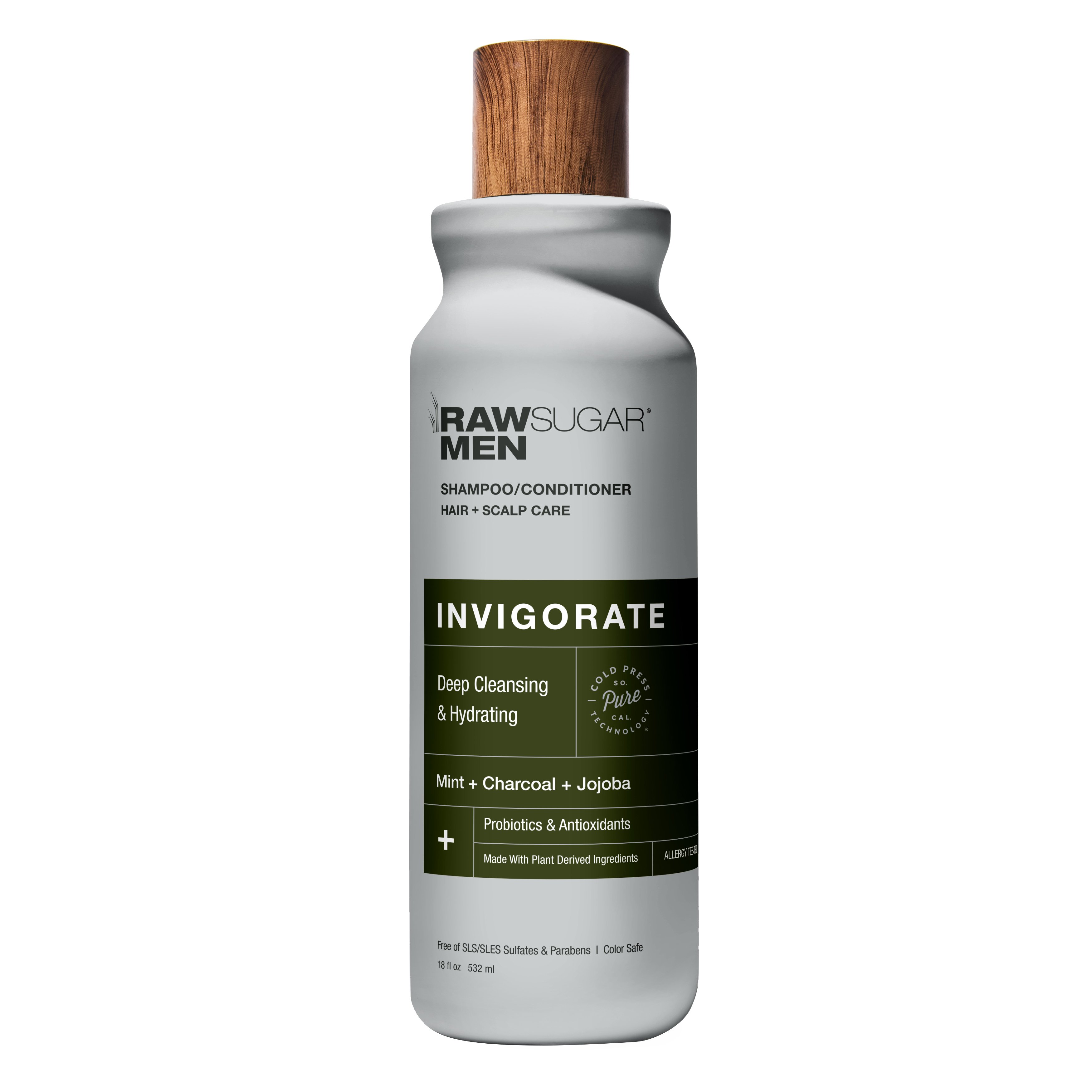 Raw Sugar Men's Invigorate Shampoo + Conditioner - Mint + Charcoal ...
