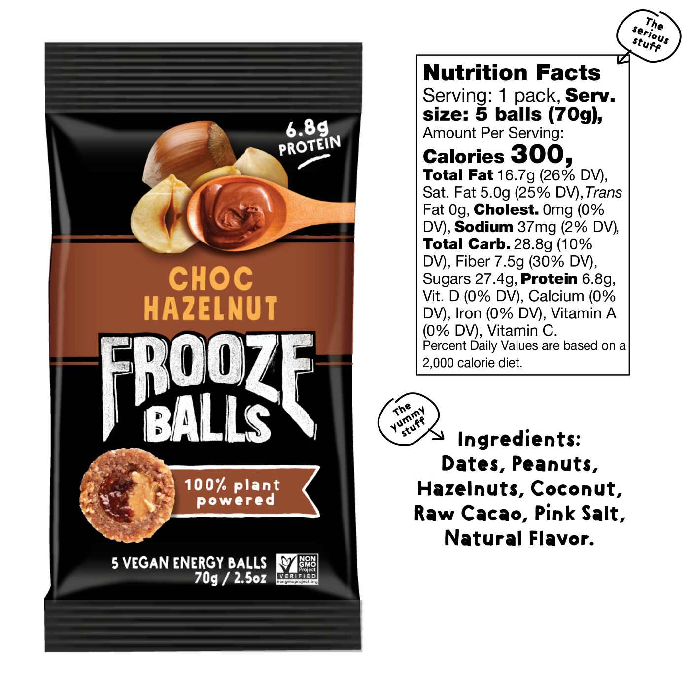 Frooze Balls Choc Hazelnut Vegan Energy Balls; image 3 of 4