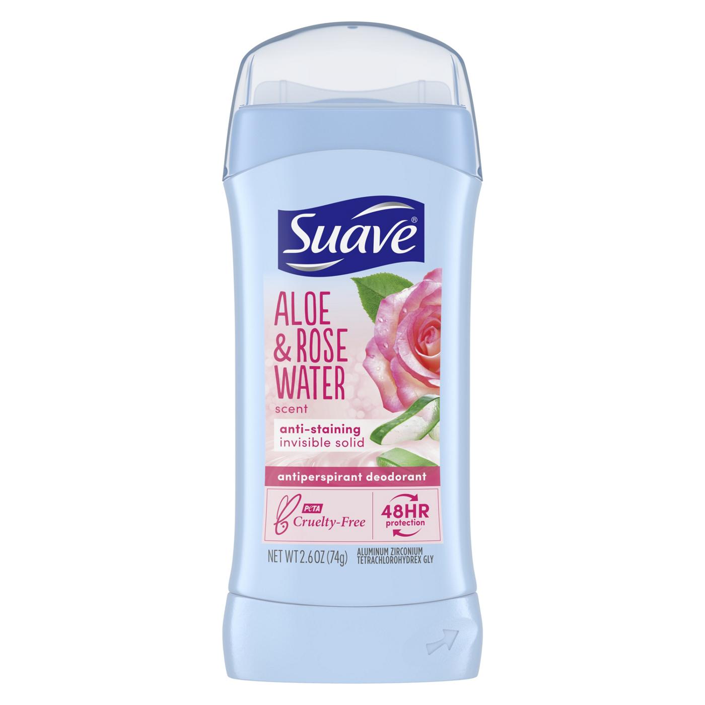 Suave Invisible Solid Antiperspirant Deodorant - Aloe & Rose Water; image 1 of 6