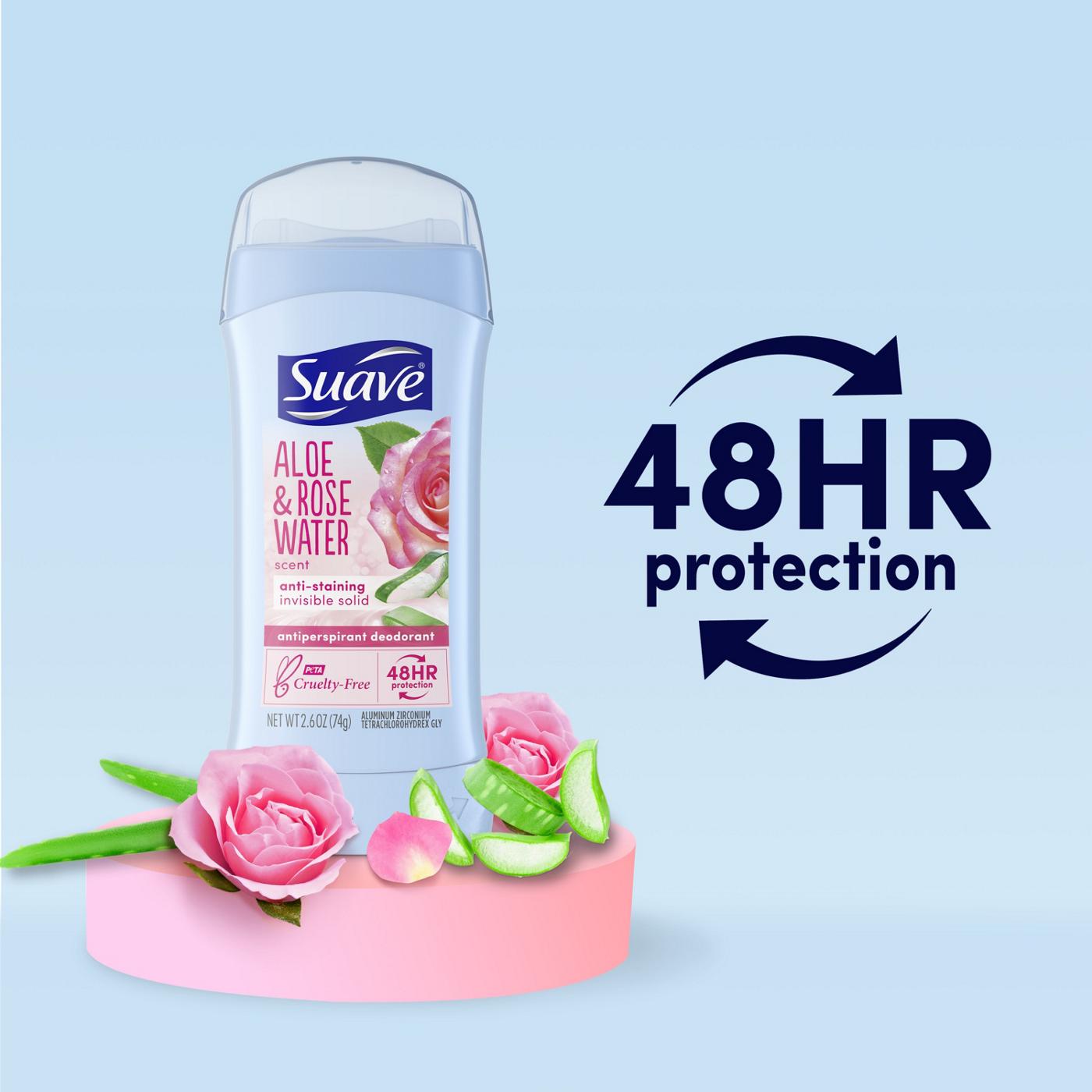 Suave Invisible Solid Antiperspirant Deodorant - Aloe & Rose Water; image 6 of 6