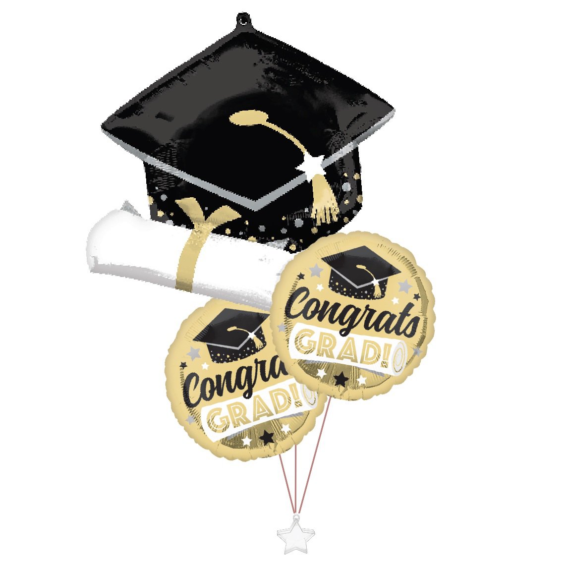 BLOOMS by HEB Grad Cap & Diploma Helium Balloon Bouquet Shop