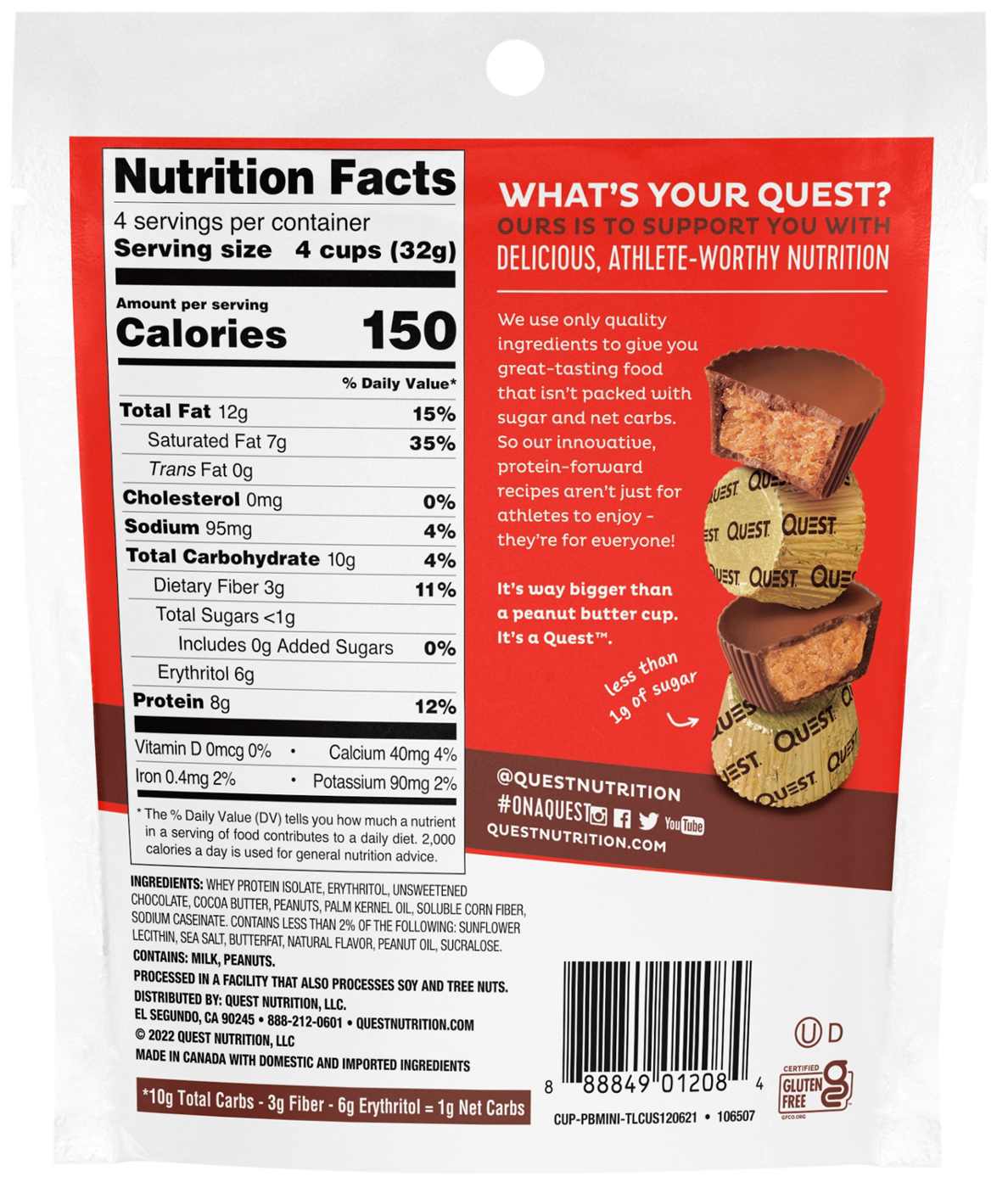 Quest Peanut Butter Cups - 12 pack, 1.48 oz