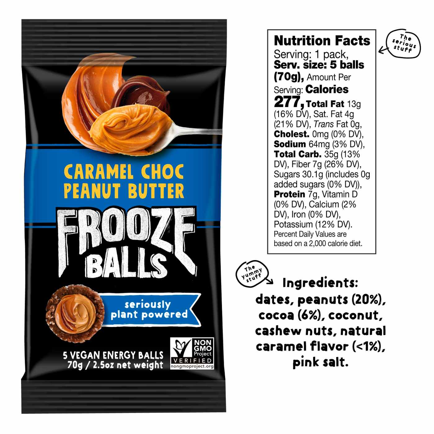 Frooze Balls Caramel Chocolate Peanut Butter Vegan Energy Balls; image 3 of 4