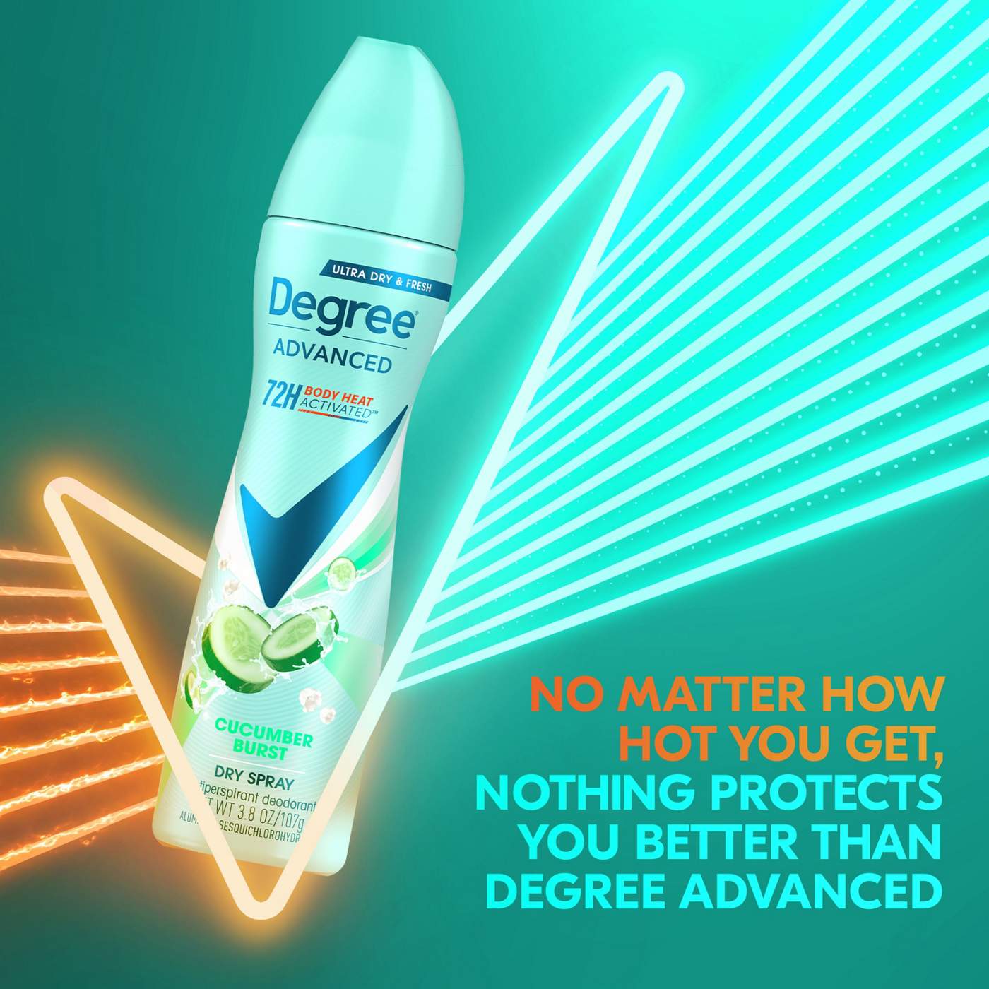 Degree 72 Hr Advanced Antiperspirant Deodorant Dry Spray - Cucumber Burst; image 7 of 10