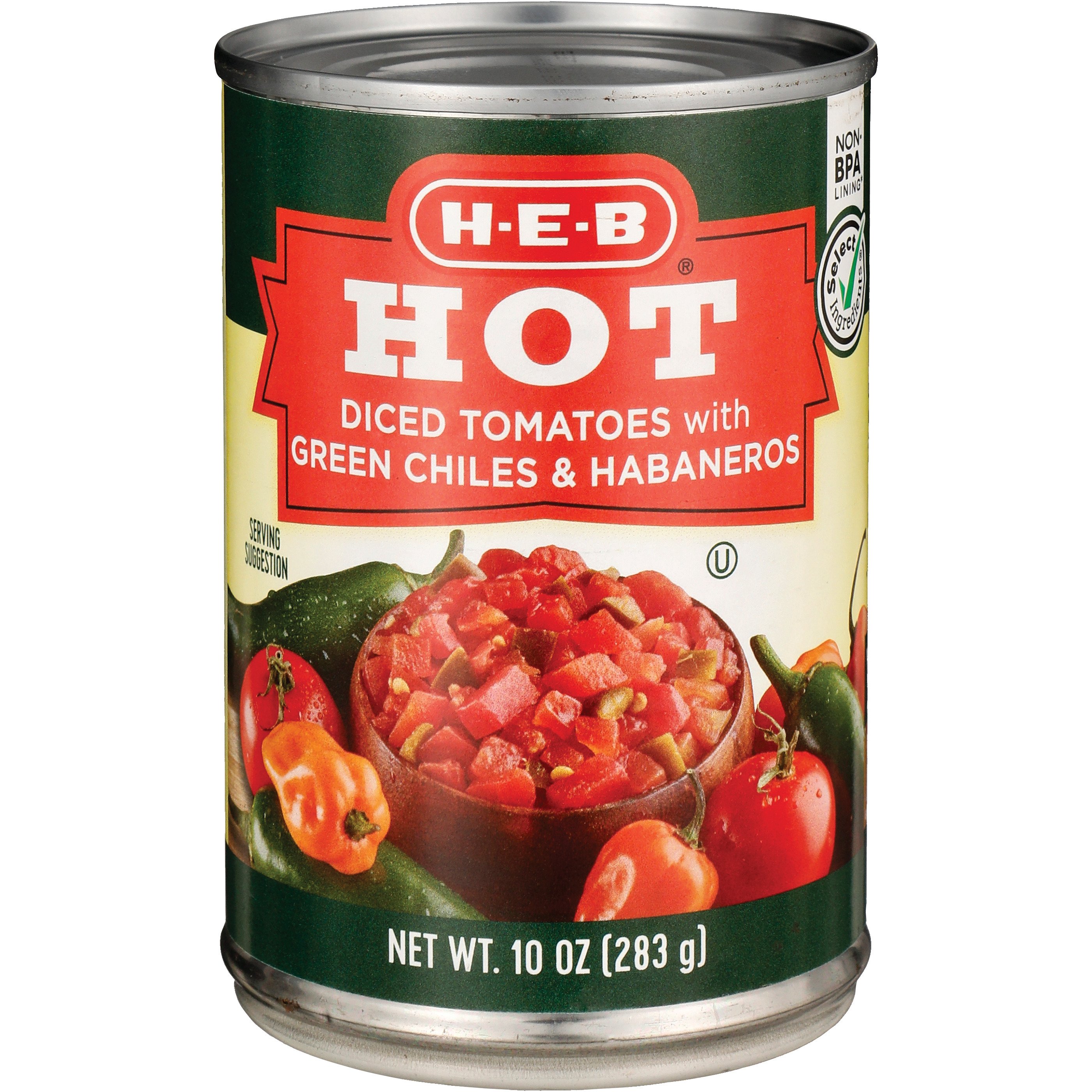 HEB Diced Tomatoes with Green Chiles & Habaneros Hot Shop