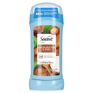 Suave Antiperspirant Deodorant for Women, Invisible Solid 48hr Protection - Cocoa Butter & Shea, 2.6 oz