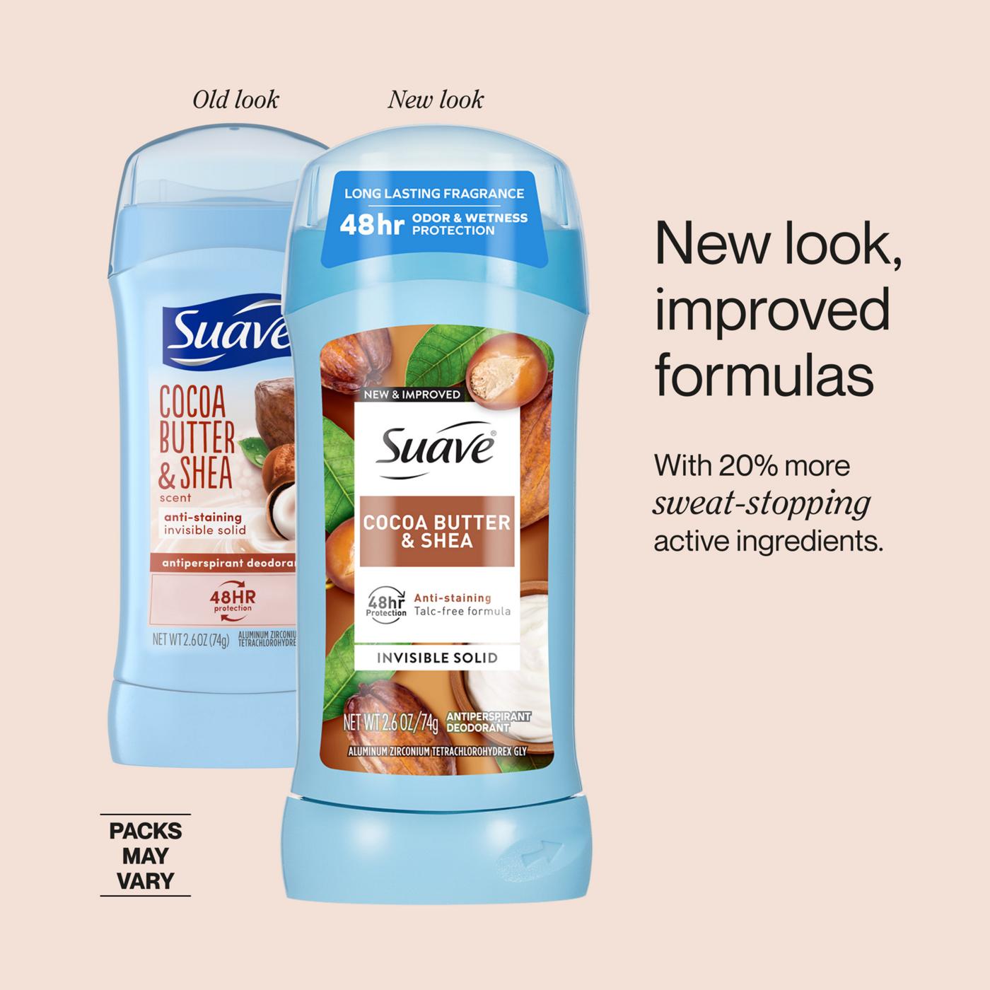 Suave Antiperspirant Deodorant for Women, Invisible Solid 48hr Protection - Cocoa Butter & Shea; image 8 of 9
