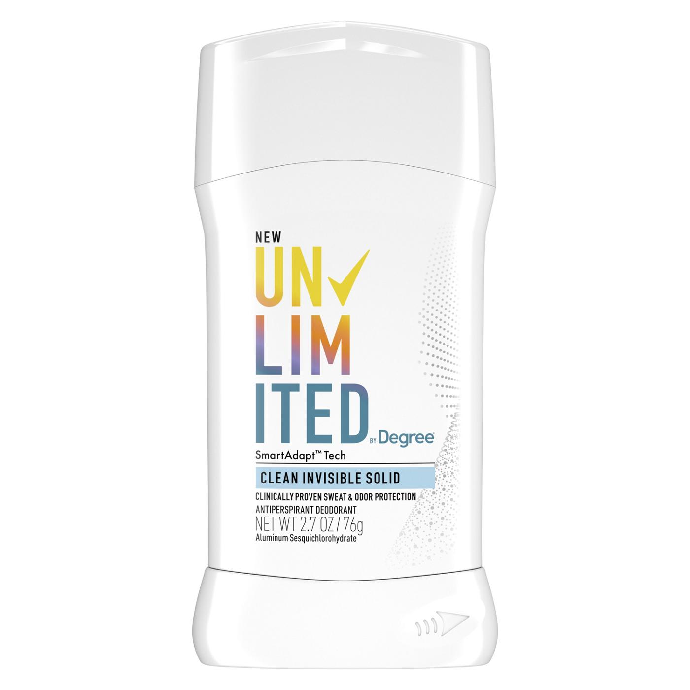 Degree Unlimited Antiperspirant Deodorant Clean; image 1 of 10