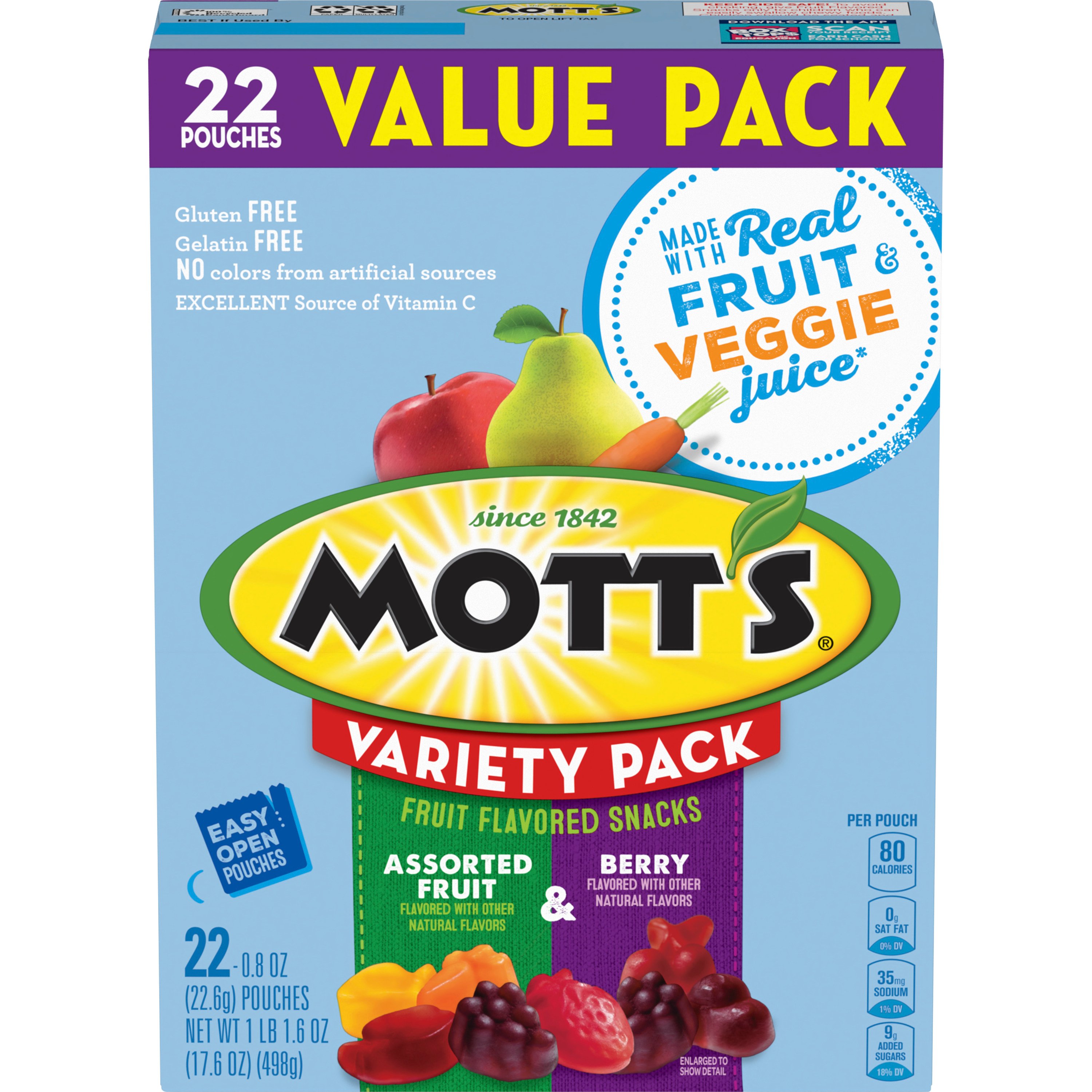 Mott's Assorted Fruit and Berry Snacks Variety Pack - Shop Fruit