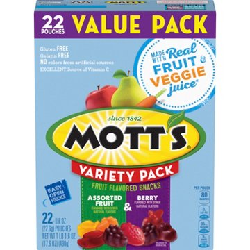 Mott's Assorted Fruit and Berry Snacks Variety Pack, 22 ct