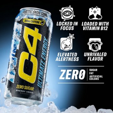 C4 Zero Sugar Ultimate Energy Drink - Arctic Snow Cone