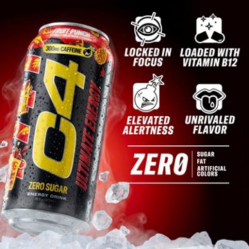 C4 Zero Sugar Ultimate Energy Drink - Fruit Punch